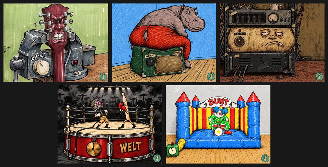 The five compressors in the bundle: Girn, Doup, Stoor, Welt and Dunt